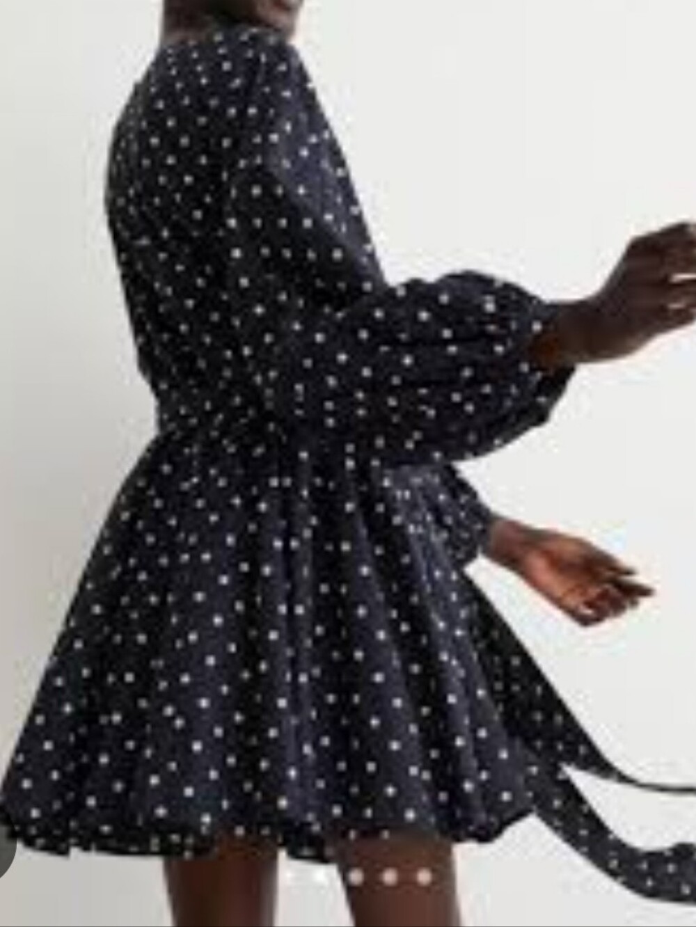 H&M - Black Polka Dot Tie-Waist Shirt Dress